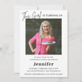 ピエレガントッモダンクフォト69歳の誕生日 招待状 (正面)