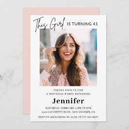 ピエレガントッモダンク写真41歳の誕生日 招待状