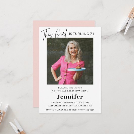 ピエレガントッモダンク写真71歳 招待状 (正面/裏面インサイチュ)