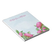 ピエレガントッモダンク牡丹の水色フローラ ノートパッド (アングル)