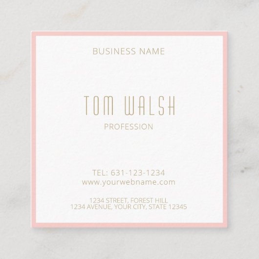 ピエレガントッモノグラムのク金ゴールド文字モダン スクエア名刺 (裏面)