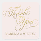 ピエレガントッ淡い色のクと金ゴールド結婚の感謝 スクエアシール (正面)