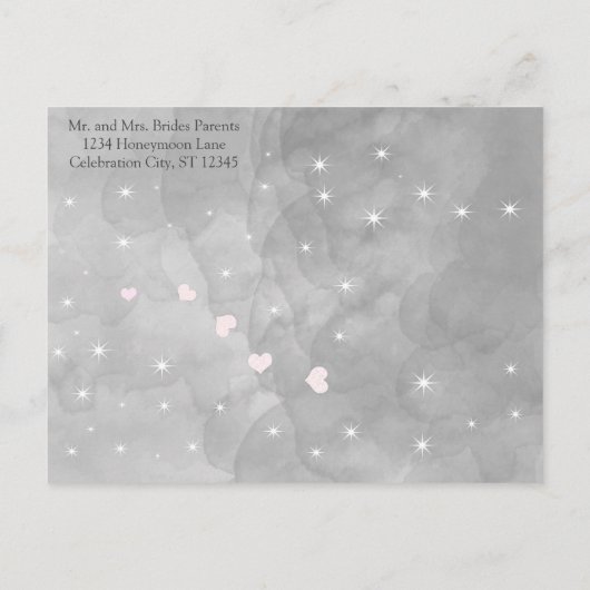 ピエレガントッ淡い色のクハートリーフ結婚の木 案内ポストカード (裏面)