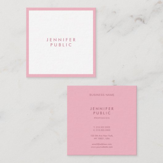 ピエレガントッ淡い色のクプロフェッショナルミニマルテンプレート スクエア名刺 (正面/裏面)