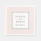 ピエレガントッ淡い色のクモダンの結婚モノグラム スタンダードカクテルナプキン (正面)