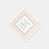 ピエレガントッ淡い色のクモダンの結婚モノグラム スタンダードカクテルナプキン (角)