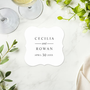 ピエレガントッ淡い色のクモダンの結婚モノグラム ペーパーコースター