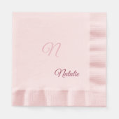 ピエレガントッ無地のク色モノグラムの 縁ありランチョンナプキン (正面)