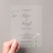 ピエレガントッ素朴クのフローラ結婚ズ アクリル招待状 (インサイチュ (ポータブル))