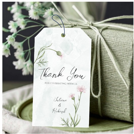 ピエレガントッ素朴クのフローラ結婚ズ ギフトタグ