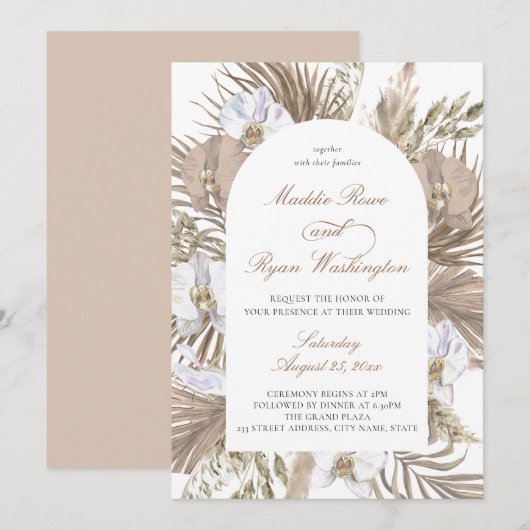 ピエレガントンク&タンボホパンパフローラア結婚ーチズ 招待状 (正面/裏面)