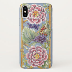 ピエレガントンク、ブルーウォーターカラーフローラチノワセリ iPhone X ケース