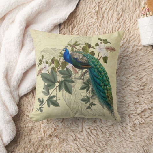 ピエレガントーコックハイビスカスエフェメライエローヴィンテージ クッション (ブランケット)