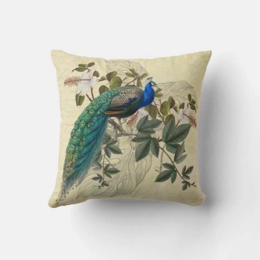 ピエレガントーコックハイビスカスエフェメライエローヴィンテージ クッション (裏面)