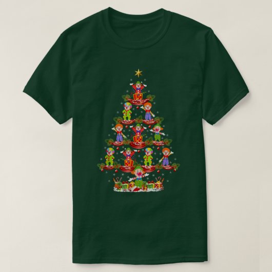 ピエロおもしろいクリスマスホリデーサンタピエロクリスマストトル Tシャツ (デザイン正面)