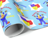 ピエロおもしろいパーソナライズされた子供の誕生日  ラッピングペーパー (ロールコーナー)