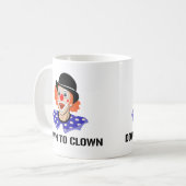 ピエロおもしろい冗談に コーヒーマグカップ (正面左)