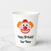 ピエロおもしろい漫画キッズバースデーパーティーカスタム 紙コップ (裏面)