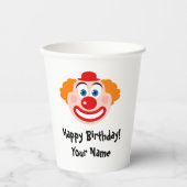 ピエロおもしろい漫画キッズバースデーパーティーカスタム 紙コップ (正面)
