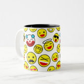 ピエロおもしろい絵文字 ツートーンマグカップ (正面左)