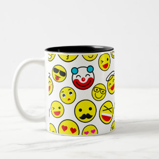 ピエロおもしろい絵文字 ツートーンマグカップ