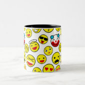 ピエロおもしろい絵文字 ツートーンマグカップ (中央)