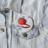 ピエロおもしろい顔誕生日ガール 缶バッジ (インサイチュ)