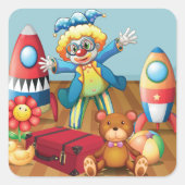 ピエロおもちゃシール スクエアシール (正面)