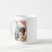 ピエロが馬に乗って女性に花を手渡す コーヒーマグカップ (正面左)