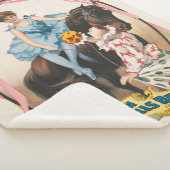 ピエロが馬に乗って女性に花を手渡す シェルパブランケット (3/4)