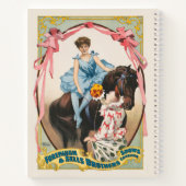 ピエロが馬に乗って女性に花を手渡す ノートブック (裏面)