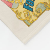 ピエロが馬に乗って女性に花を手渡す フリースブランケット (角)