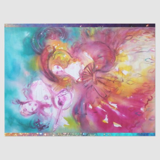 ピエロとアルレチナヴェネツィアカーニバル水色 薄葉紙 (正面)