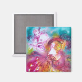 ピエロとアルレッキーナ ヴェネツィアのカーニバル マグネット (正面/裏面)