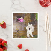 ピエロとオダマキ(植物)カクテルナプキン スタンダードカクテルナプキン (インサイチュ)