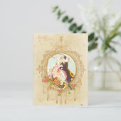 ピエロとオダマキ（植物） ポストカード (スタンド正面)