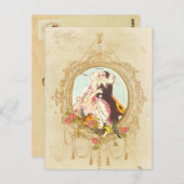 ピエロとオダマキ（植物） ポストカード (正面/裏面)