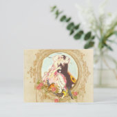 ピエロとオダマキ（植物） ポストカード (スタンド正面)