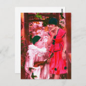 ピエロとオダマキ(植物) ポストカード (正面/裏面)