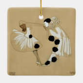 「ピエロとオダマキ（植物）」レオ・ラース セラミックオーナメント (裏面)