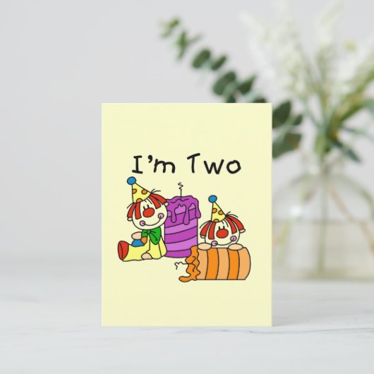 ピエロとキャンドル2nd誕生日Tシャツとギフト ポストカード (スタンド正面)