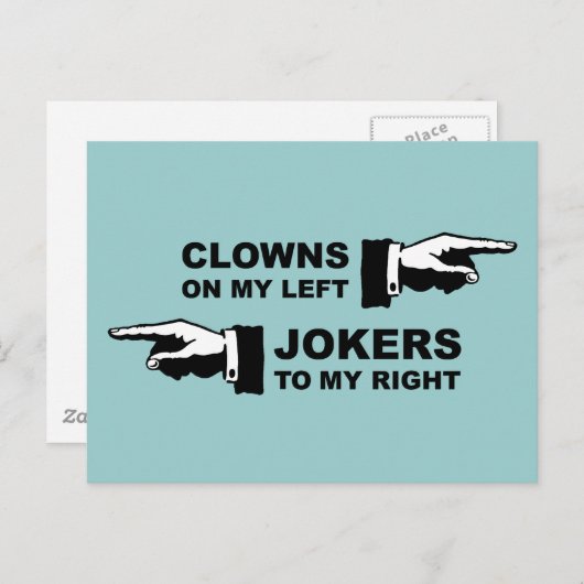 ピエロとジョーカーのユーモア ポストカード (正面/裏面)