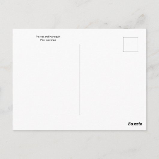 ピエロとハーレクイン著ポールセザンヌはがき ポストカード (裏面)