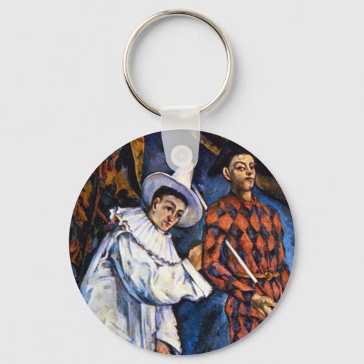 ピエロとハーレクイン、マルディグラbyポール・セザンヌ キーホルダー (正面)