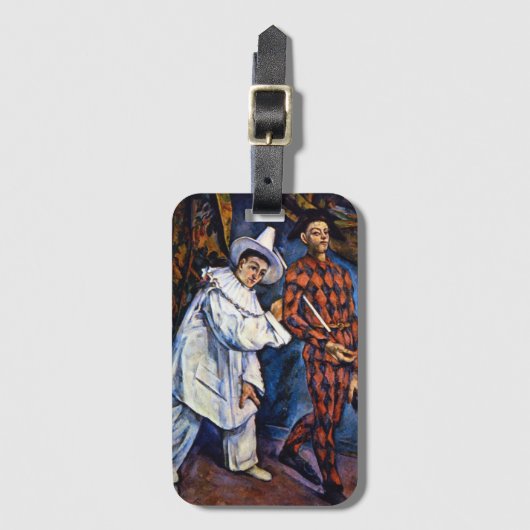 ピエロとハーレクイン、マルディグラbyポール・セザンヌ ラゲッジタグ (正面縦)