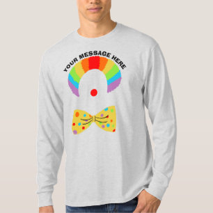 ピエロとレインボーウィッグパーソナライズされたグラフィック Tシャツ