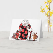 ピエロと友人が弓を引く カード (黄色い花)