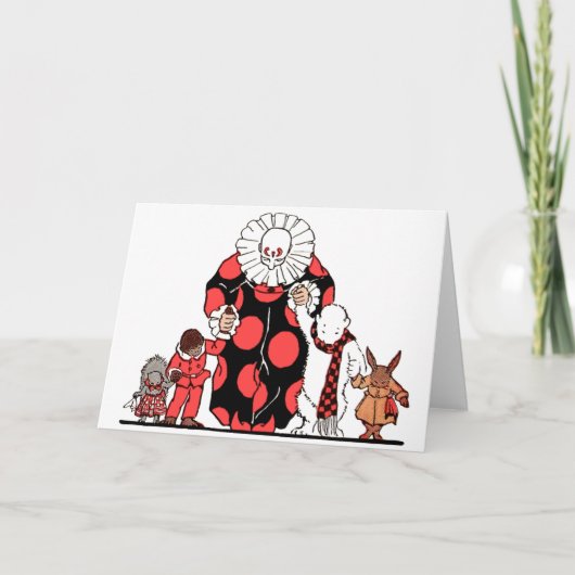 ピエロと友人が弓を引く カード (正面)