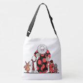 ピエロと友達が弓プリントを取る クロスボディバッグ (裏面)