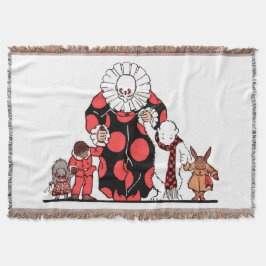 ピエロと友達が弓プリントを取る スローブランケット